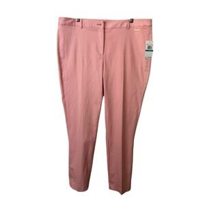 MICHAEL KORS WOMENS BASICS TROUSERS PANTS QUARTZ PINK SIZE 16 COTTON BLEND